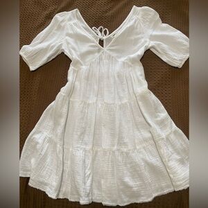 American Eagle Outfitters Aerie White Sun Dress Summer Ruffles women’s